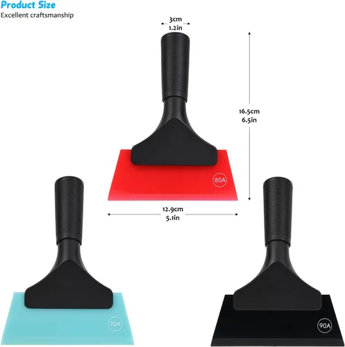 Vista 4 de EHDIS Escobilla de goma pequeña multiusos para ventana, vidrio, puerta de ducha, escobilla de limpiaparabrisas de automóvil con diferente dureza
