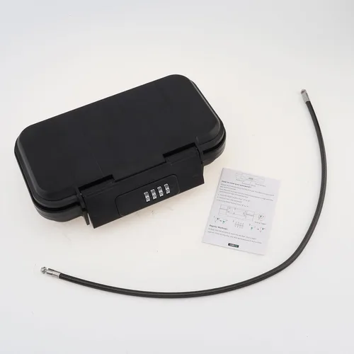 Vista 6 de Caja fuerte portátil, caja de seguridad combinada con código, caja de seguridad antirrobo impermeable con cadena extraíble para playa, dormitorio