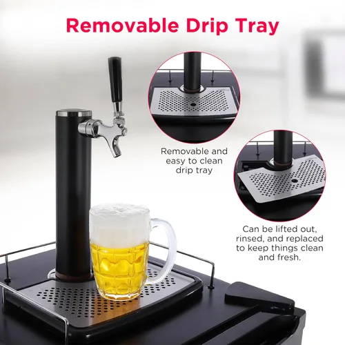Vista 4 de Frigidaire EFRB200 Barra de cerveza Kegerator de acero inoxidable de 6.1 pies cúbicos