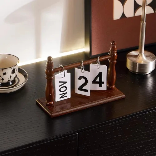 Vista 11 de Calendario Diario Perpetuo con Tapa para Escritorio 2026 Decoración Reutilizable para Escritorio de Oficina Accesorios para el Hogar Accesorios