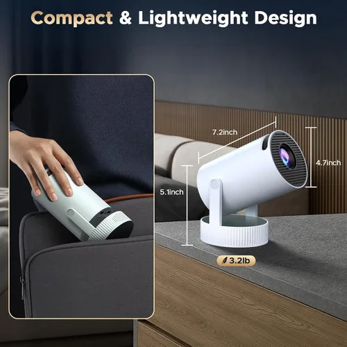Vista 13 de Mini proyector con WiFi y Bluetooth, proyector portátil con batería incorporada, 4K compatible con Android 11.0 Proyector inteligente