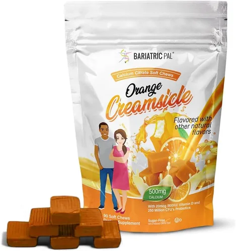 Vista 15 de BariatricPal Citrato de calcio sin azúcar, masticables suaves, 500 mg con probióticos (90 unidades) – uva silvestre
