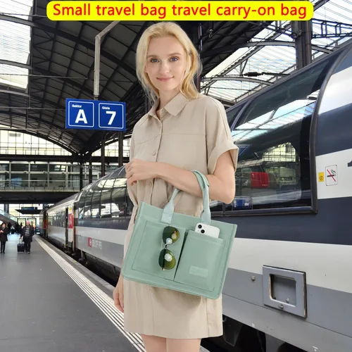 Vista 8 de Bolso de mano para mujer con compartimentos, bolso grande de lona para mujer, bolso cruzado de trabajo, portátil, bolsa de libros, bolsos de hombro
