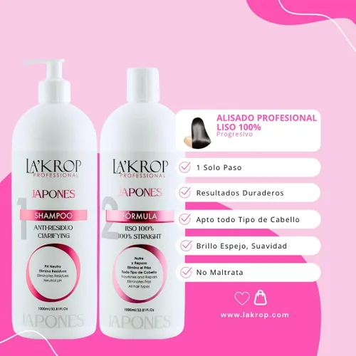 Vista 3 de LA ' KROP - Tratamiento de alisado de queratina japonesa - Liso Japones - Queratina permanente para cabello liso