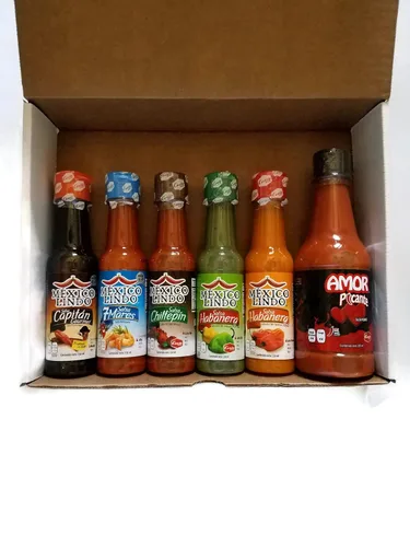 Vista 2 de Set de Castillo Salsas México Lindo con Salsa Caliente Amor - 6 Artículos