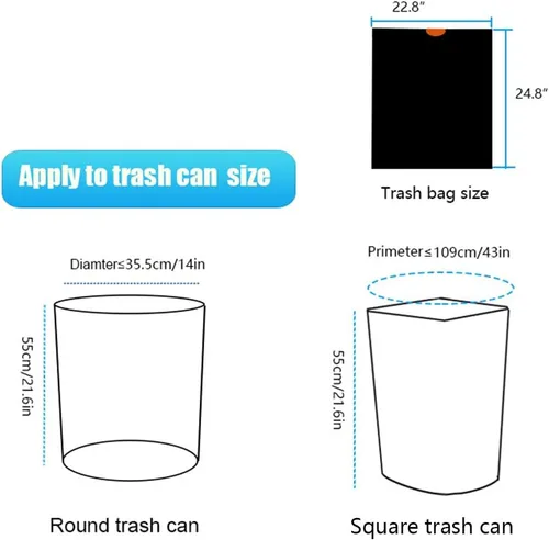 Vista 7 de Bolsa de basura con cordón de 10 galones, forro para basura, 0.9 mil, 90 unidades (negro, 10 galones)