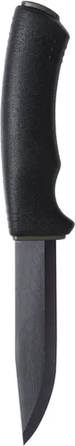 Vista 2 de Morakniv Cuchillo de Supervivencia Bushcraft de Hoja Fija de Acero al Carbono con Funda y Encendedor de Fuego, Negro, 4.3 Pulgadas