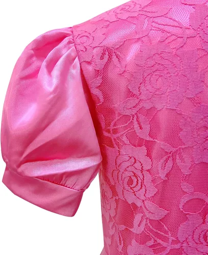 Vista 6 de Disfraz de princesa melocotón para niñas, vestido de princesa durazno para cosplay, disfraz de fiesta de Halloween