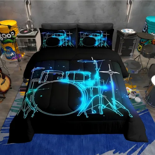 Vista 30 de Erosebridal Juego de ropa de cama individual para niñas, juego de edredón de juegos para niños, juego de cama de juegos para niños, color naranja