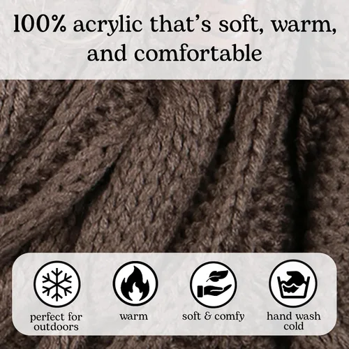 Vista 326 de Funky Junque Gorro de moda de punto trenzado de talla extragrande, grueso, abrigado, suave y holgado