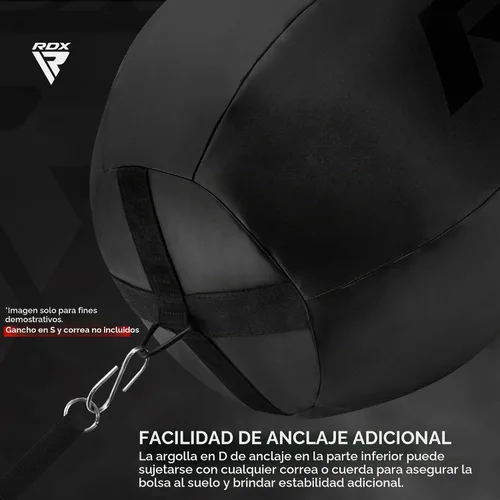 Vista 7 de RDX Saco de boxeo de doble ángulo de 4 pies con guantes y cadena colgante de 6 paneles – Uppercut & Body Shot Bolsa de boxeo pesada para Muay Thai
