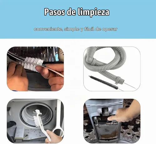 Vista 8 de Cepillo de limpieza para lavadora, kit de limpiador de ventilación