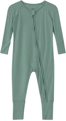 Vista 13 de Pijama de viscosa de bambú sin pies para niños y niñas, pijamas con cremallera para dormir y jugar, mameluco - 0-24 meses