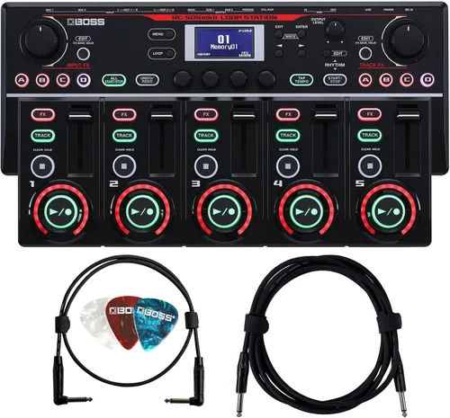 Vista 12 de Boss RC-1 Loop Station Paquete con cable de instrumento Gearlux, cable de conexión y púas