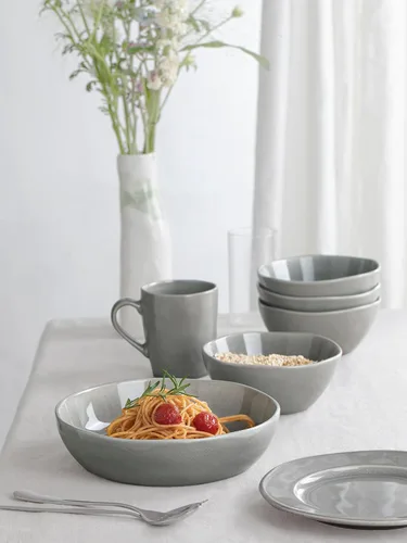 Vista 6 de famiware Aurora - Cuencos para pasta de 8.75 pulgadas, cuencos grandes de 32 onzas para cocina, ensalada, sopa, platos de pasta de gres irregular