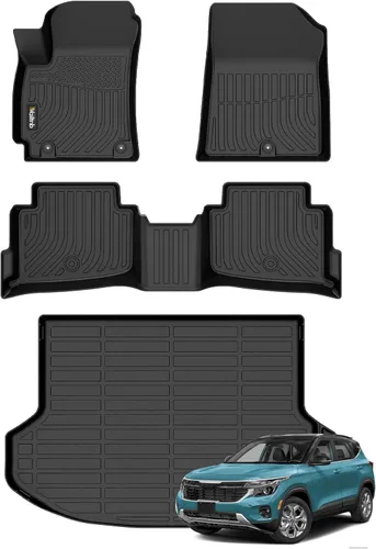 Vista 110 de Tapetes de piso para todo clima y forro de carga con respaldo para Chevrolet Suburban de 7 asientos 2021-2025 / GMC Yukon XL de 7 asientos