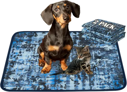 Vista 23 de Qeils - Almohadillas lavables para orina para perros, almohadillas reutilizables para cachorros de 36 x 41 pulgadas, paquete de 2