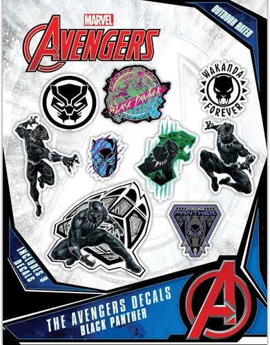 Vista 9 de Marvel Black Panther - Juego de 3 calcomanías de vinilo para botella de agua, bicicleta, casco, laptop, patineta, coche, calcomanías de Marvel
