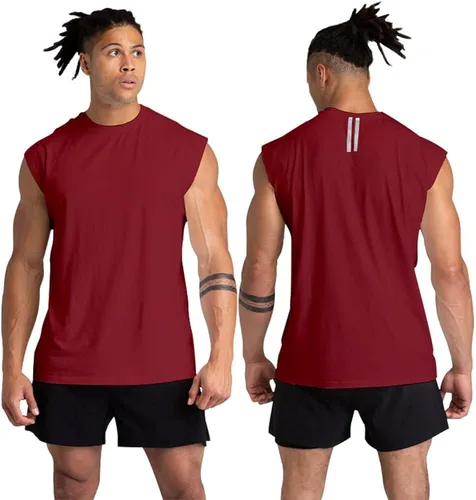 Vista 2 de Holure Paquete de 3 camisetas sin mangas de gimnasio para hombre, camisetas sin mangas para entrenamiento muscular, camisetas deportivas