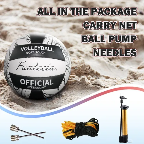 Vista 6 de Voleibol Oficial Talla 5 para jugar al aire libre, Balones de voleibol de playa suaves para jóvenes adultos, principiantes entrenamiento Lite