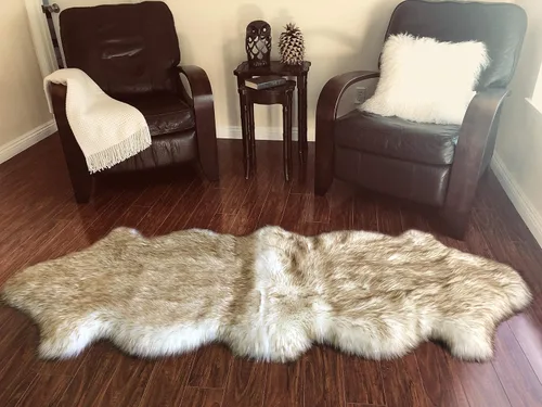 Vista 19 de LAMBZY Alfombra de piel de oveja auténtica, parte inferior gruesa y fuerte, fácilmente lavable, resistente a las manchas, perfecta para sala
