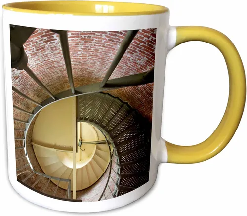 Vista 12 de 3dRose Oregon, Cape Blanco. Lighthouse spiral staircase - US38 BJA0699 - Jaynes Gallery 11oz Two-Tone Black Mug