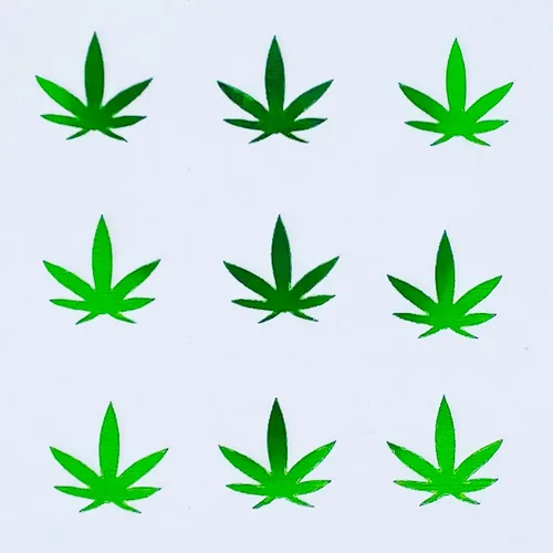 Vista 4 de Hoja de marihuana de confeti 3/4" verde - paquete al por menor #9000 QS0