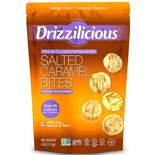 Vista 10 de Drizzilicious Mini Tostadas de Arroz - Tostadas de Arroz Crujientes, Snack Saludable para Adultos y Niños, Tostadas de Arroz Saborizadas, Veganas