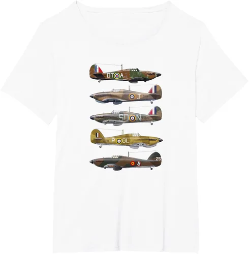 Vista 26 de Hawker Hurricane is a British WW2 camiseta de aviones de combate Negro