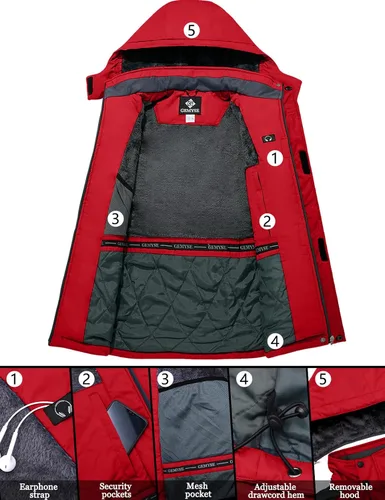 Vista 3 de GEMYSE Men's Mountain Waterproof Ski Snow Jacket Winter Windproof Rain Jacket