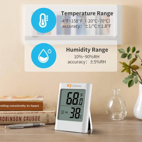 Vista 7 de Medidor de humedad, paquete de 2 termómetros de interior para el hogar, higrómetro digital, termómetro de habitación y medidor de humedad
