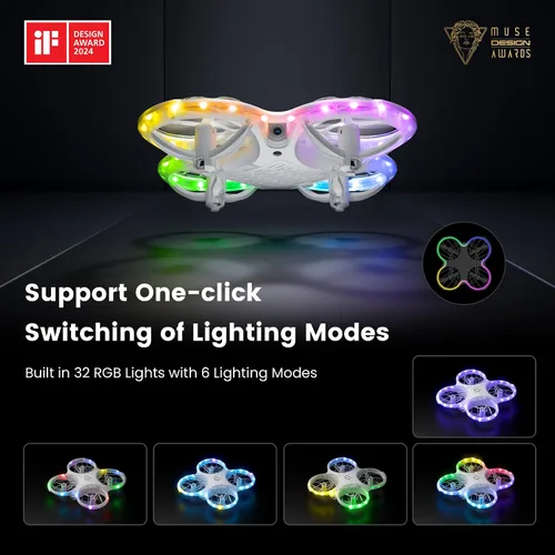 Vista 3 de Ameta Drones para niños y adultos, dron RC con cámara FPV HD 1080P, juguetes geniales de regalo para niños y niñas adolescentes, juguetes STEM