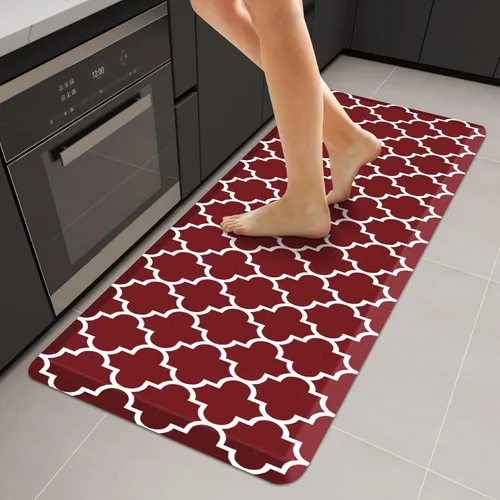 Vista 67 de WISELIFE Tapete de cocina acolchado antifatiga, 17.3 x 28 pulgadas, antideslizante, resistente, de PVC, ergonómico, impermeable, cómodo