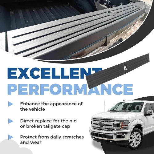 Vista 5 de ECOTRIC Moldura de Remate para Portón Trasero Central Compatible con Ford F150 F-150 2015-2020 Reemplazo para FL3Z9940602B FO1904135 Flexible Tapa
