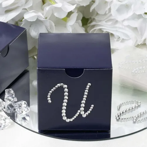 Vista 11 de Efavormart - Paquete de 12 calcomanías transparentes con monograma de diamantes de imitación de 1.5 pulgadas, calcomanías autoadhesivas para cajas