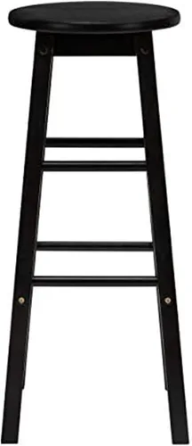 Vista 6 de PJ Wood Taburetes de cocina de asiento redondo clásico de 24 pulgadas de alto para hogares, espacios de comedor y bares con asientos sin espalda