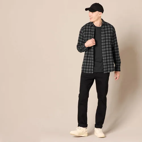 Vista 19 de Amazon Essentials Camisas de franela de manga larga para hombre, corte ajustado, a cuadros con botones