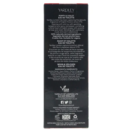 Vista 7 de Yardley de Londres Poppy & Violet Eau de Toilette, 4.2 fl oz