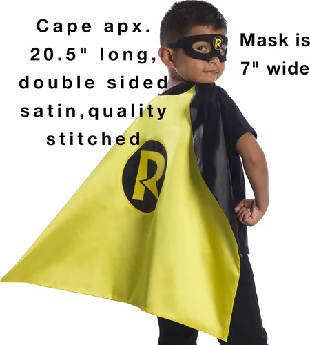 Vista 5 de Rubies Juego de capa de superhéroe exclusivo de Amazon con licencia oficial de DC Comics, surtido de 4 capas, 3 máscaras y 1 pieza en el pecho