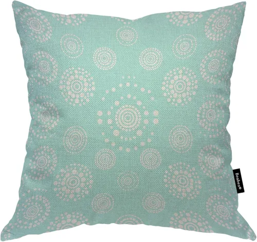 Vista 21 de Funda para cojín Beabes de 18"X18" con ancla, diseño náutico azul y blanco a rayas, funda de almohada cuadrada de algodón y lino para el hogar