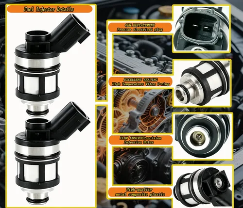 Vista 3 de 6 unids inyector de combustible con enchufe de arnés para Nissan Frontier Pathfinder Xterra Reemplazo 1996-2004 para Nissan Frontier Pathfinder
