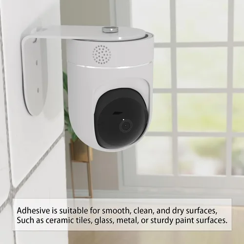 Vista 2 de Teccle Soporte de pared adhesivo para Eufy Indoor Cam E220 P24, sin taladrar sin herramientas, instalación sin daños