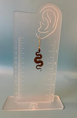Vista 3 de Pendientes de serpiente de maderapendientes de nuezpendientes de serpientependientes extrañospendientes de corte láserpendientes de maderapendientes