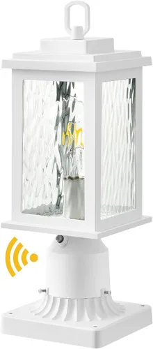 Vista 13 de VIANIS Luces de Poste Exteriores Grandes de Anochecer a Amanecer, Lámpara de Poste Exterior Cableada Permanentemente Negra Impermeable con Base