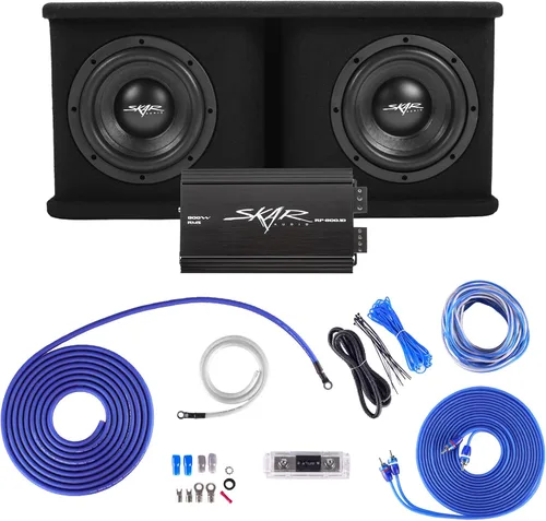 Vista 11 de Skar Audio Caja de subwoofer ventilada de la serie SDR con carga dual de 8 pulgadas y 1400 W SDR-2X8D4