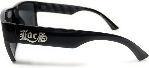 Vista 6 de Locs 91105 Gafas de sol negras Auténtico Gángster Flat Top Lowrider Maddogger Sombras, Negro