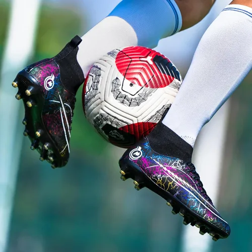 Vista 6 de JUNNMRE Zapatos de fútbol unisex para hombre y mujer, zapatos de fútbol juveniles, zapatos de fútbol de alta calidad, para exteriores e interiores