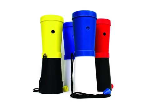 Vista 4 de Storus SuperHorn El claxon con respiración más fuerte del mundo, utilizado para seguridad, navegación, senderismo, celebraciones, eventos Azul/negro