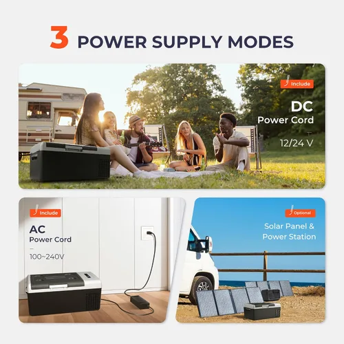Vista 5 de EKOJUCE Refrigerador portátil de 12 voltios, refrigerador eléctrico de 16 cuartos (15 litros) - 4℉-68℉, 12/24V DC y 100-240V AC Refrigerador