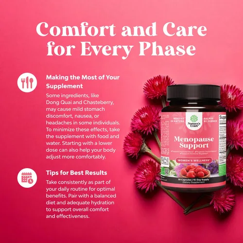 Vista 8 de Paquete de suplemento completo de menopausia herbaria para sudores nocturnos, estado de ánimo con Dong Quai Vitex Casto, Cohosh Negro y G Curve